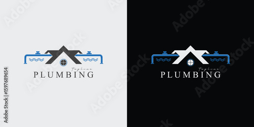 plumbing logo vector illustration design