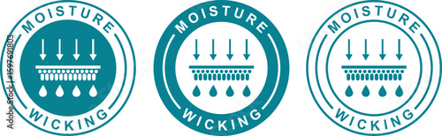 Moisture Wicking Icon Label – Breathable Fabric, Sweat Resistant Logo Badge for Clothing