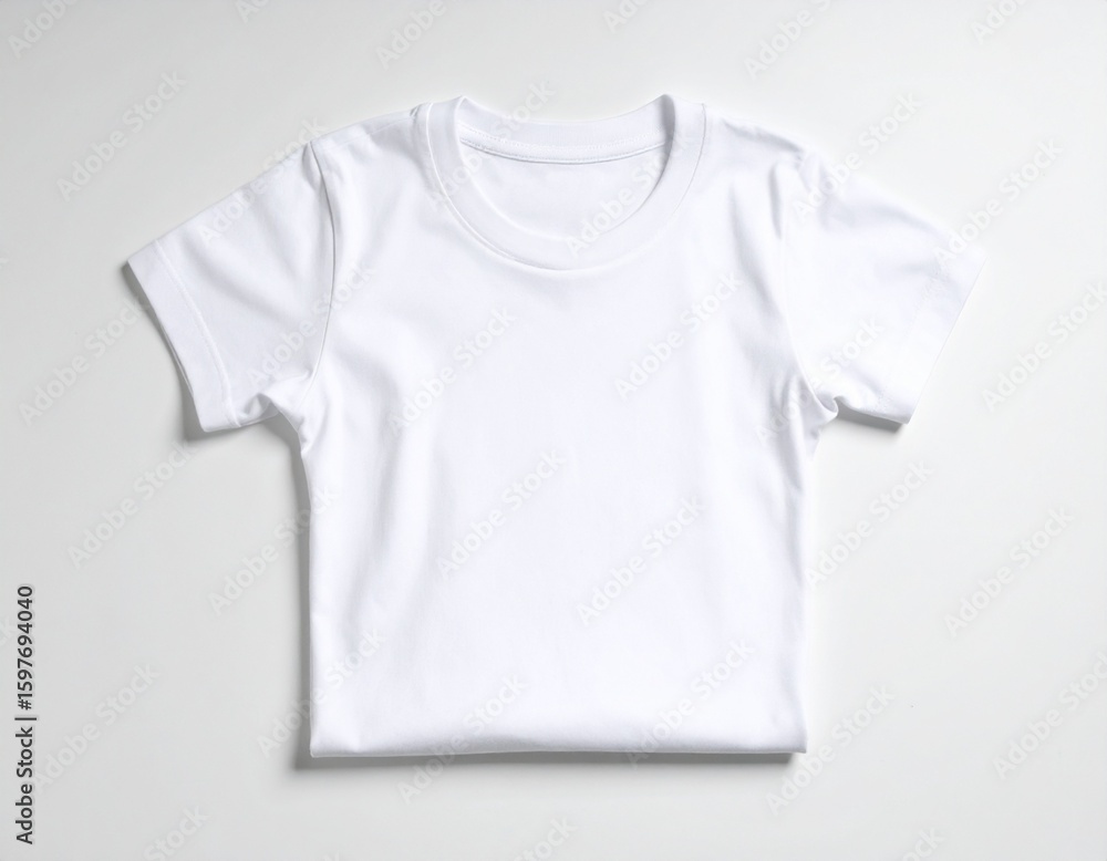 A folded cotton T-shirt on white A folded cotton T-shirt on white