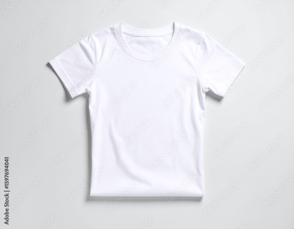 A folded cotton T-shirt on white A folded cotton T-shirt on white