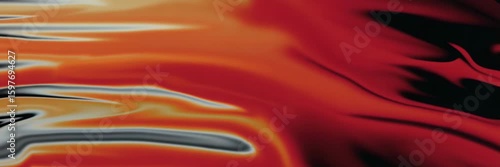 Horizontal 3:1 video banner with colorful red, orange, gray and black flowing paint textures for motion backgrounds, music visuals, and creative branding