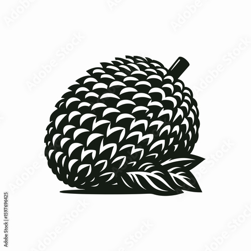 Breadfruit. Cartoon Minimal Logo Clipart Silhouette Vector Line Art Illustration. Tropical edible fruit source learn about this unique starchy staple food.