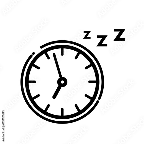  sleeping clock with  - zzz vector icon