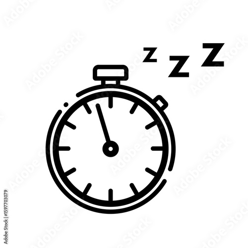 sleeping clock with zzz vector icon