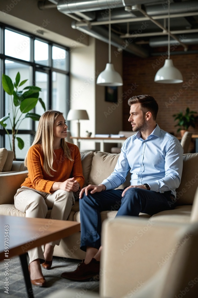 Manager and Junior Employee in a Casual One-on-One Meeting Manager and Junior Employee in a Casual One-on-One Meeting
