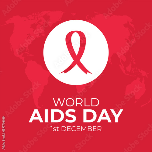 Aids Awareness Red Ribbon. Vector Illustration