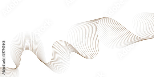 Abstract black and white grey light waves lines smooth flowing soft motion and calm pattern white  background.
