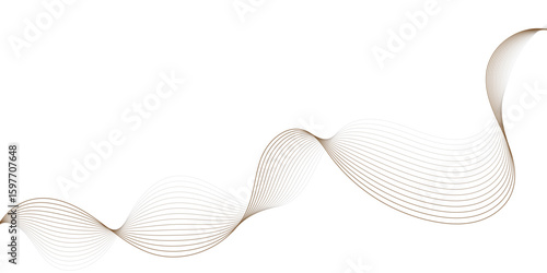 Abstract black and white grey light waves lines smooth flowing soft motion and calm pattern white  background.