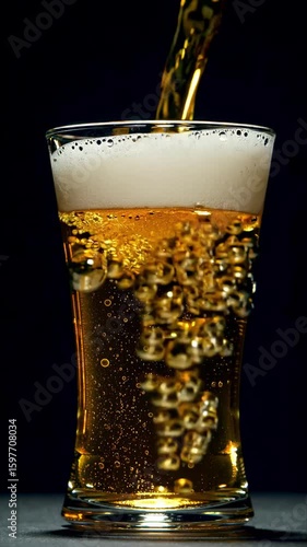 Wallpaper Mural Golden helix with reflective bubbles on black background. Abstract artistic pattern with liquid elements and organic shape for display screen. Torontodigital.ca