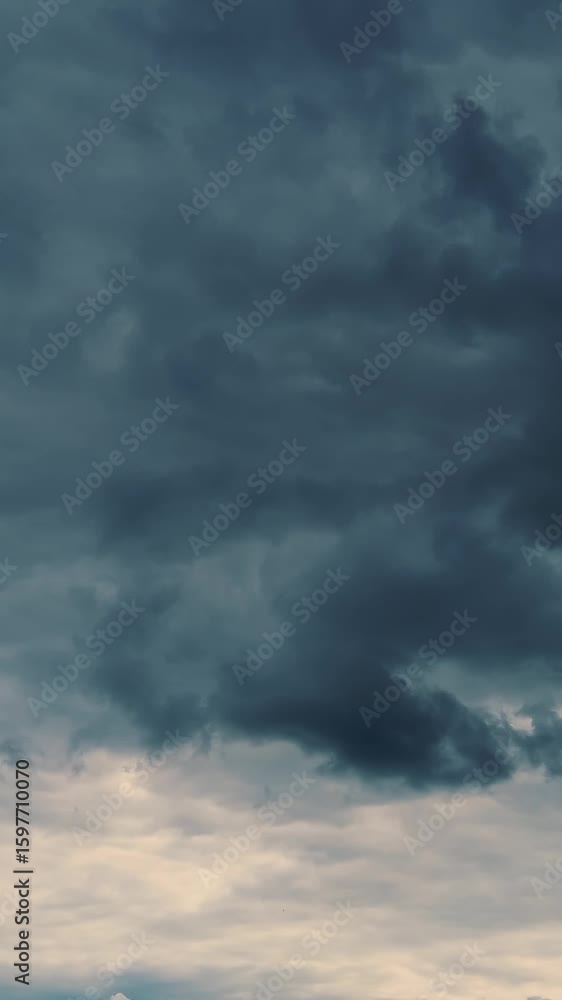 Timelapse, the sky before a thunderstorm. thunder clouds are running, gathering in the dark sky. Timelapse, the sky before a thunderstorm. thunder clouds are running, gathering in the dark sky.