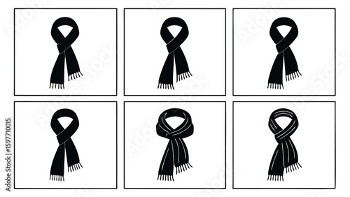 Black scarves tied in various ways scarf fashion