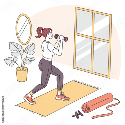 Cartoon vector illustration of a basketball player in action on the court with the ball