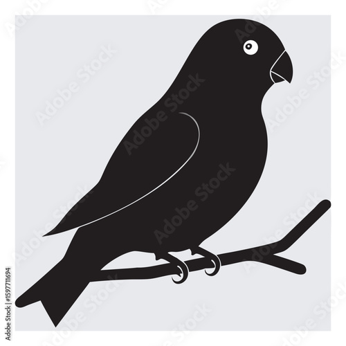 Lovebird Silhouette Vector SVG – Romantic Parrot Design | Pair of Lovebirds Silhouette Vector – Parrot SVG Clipart | Flying Lovebird Silhouette SVG – Exotic Parrot Vector.