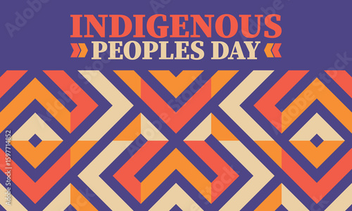 Indigenous Peoples' Day. Native American Day. American Indian culture. Heritage Month. Celebrate annual in United States. Tradition pattern. Poster, card, banner and background. Vector