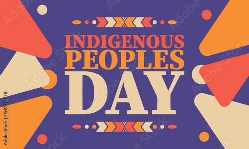 Indigenous Peoples' Day. Native American Day. American Indian culture. Heritage Month. Celebrate annual in United States. Tradition pattern. Poster, card, banner and background. Vector