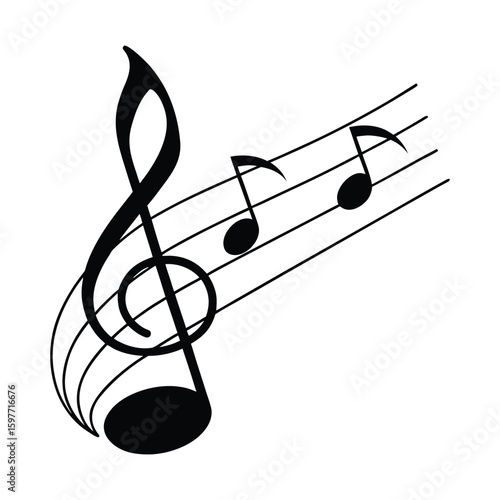 black musical notation symbol isolated on white background
