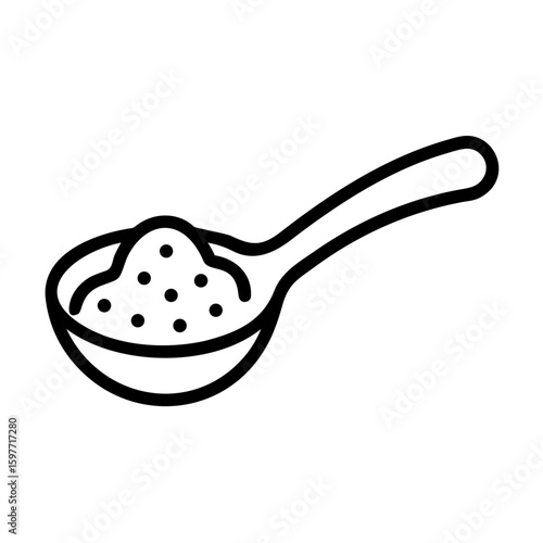 Chia seeds in spoon concept of icon on transparent background  