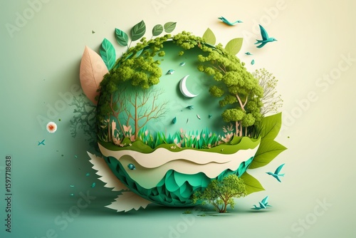 World environment and earth day concept with globe and eco friendly enviroment