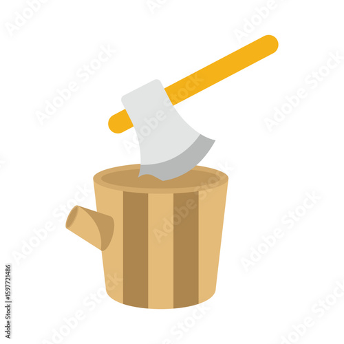 Wood Cutting Flat Vector Icon Eps 10 Files