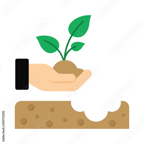 Replant Flat Vector Icon Eps 10 Files