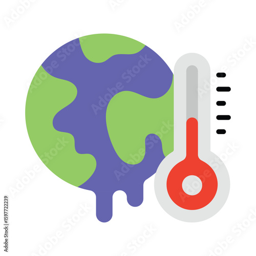 Earth Warming  Flat Vector Icon Eps 10 Files