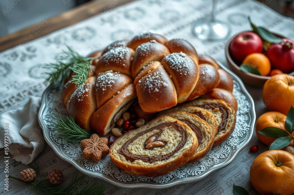 Fototapeta premium Traditional New Year's Dinner in Moldova