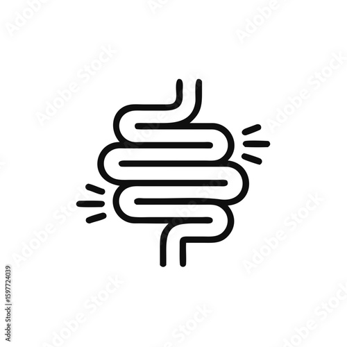 Gut constipation icon. intestine vector illustration isolated on white background. Stomach and digestion business concept.