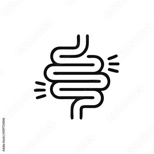 Gut constipation icon. intestine vector illustration isolated on white background. Stomach and digestion business concept.