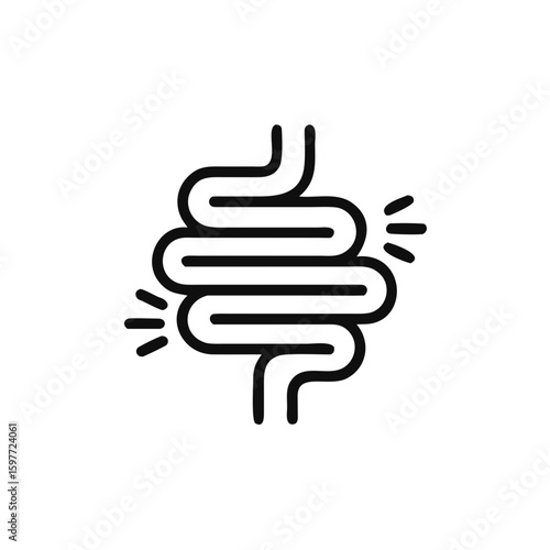 Gut constipation icon. intestine vector illustration isolated on white background. Stomach and digestion business concept.