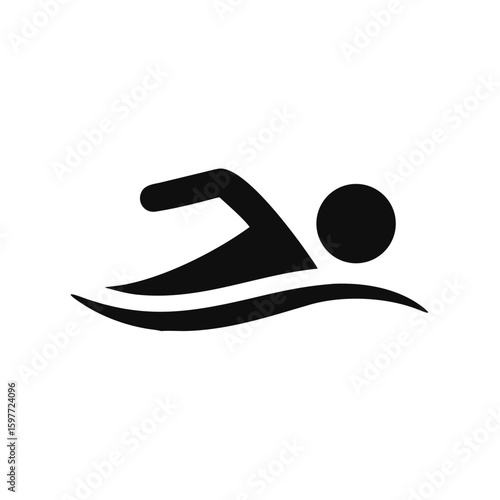 Swimming icon, Vector design template