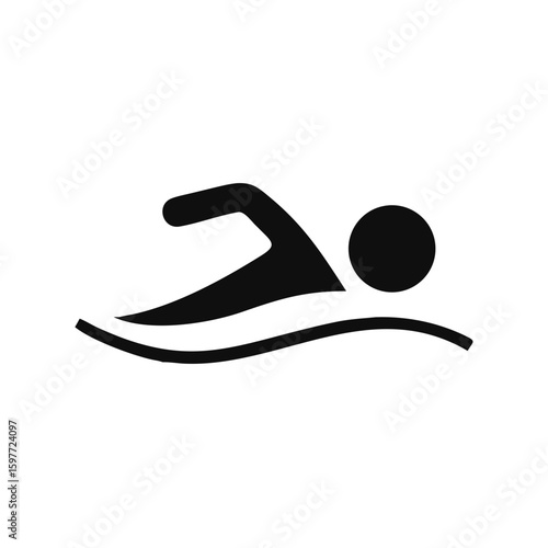 Swimming icon, Vector design template