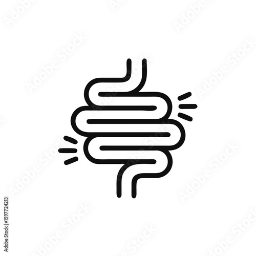 Gut constipation icon. intestine vector illustration isolated on white background. Stomach and digestion business concept.