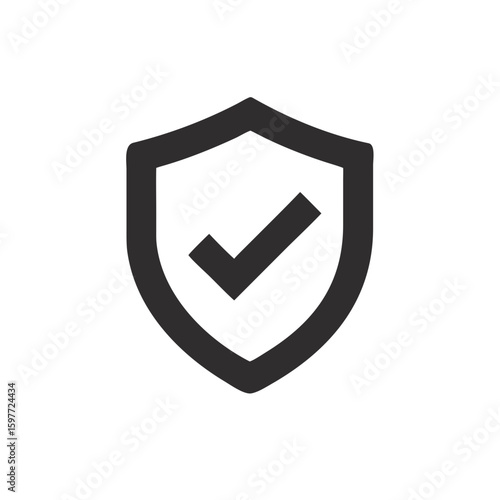 Free Download Shield icon. Shield with check mark symbol isolated on white background, approved protection business concept, - GFXLoad