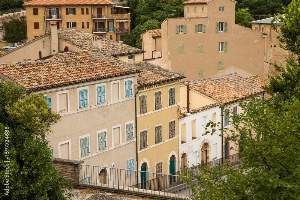 Fototapeta premium Photo with a beautiful panorama of the city of Ancona in southern Italy.