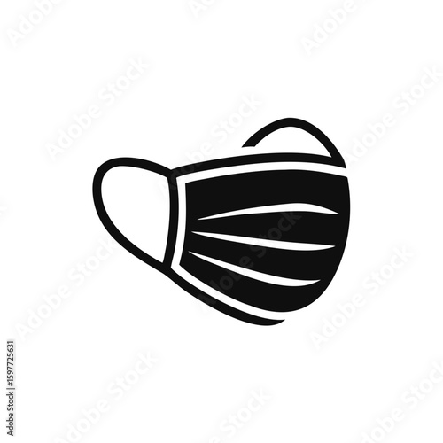 mask icon in flat style, respiratory and protection face mask ppe isolated on white background, virus protection business concept