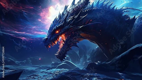 Galaxy Version of dragon goblin world,ai generative