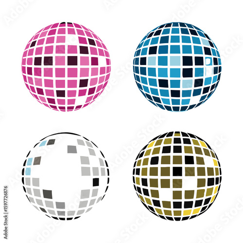 disco ball icon vector Illustration