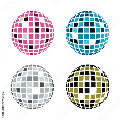 disco ball icon vector Illustration
