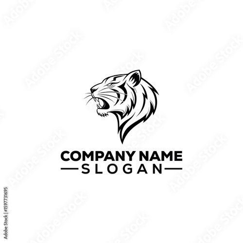 Roaring Tiger Head with Crown Logo
