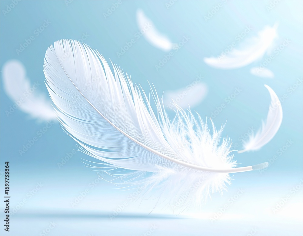 Obraz premium A feather with soft edges floating