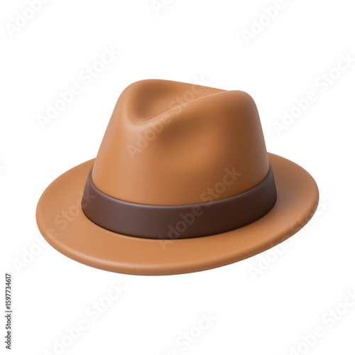 Stylish fedora hat in brown color, perfect for fashion enthusiasts and outdoor events