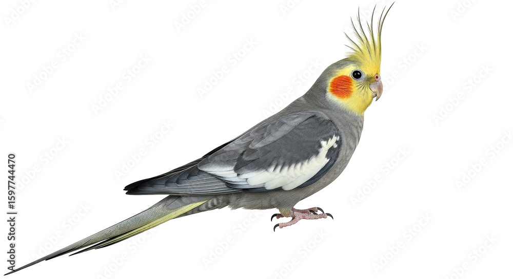 Fototapeta premium Isolated Cockatiel with Crest