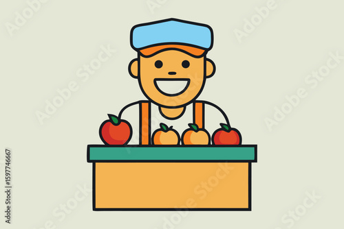 cartoon chef holding a tray with food