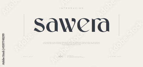 Sawera Modern Elegant Serif Typeface. A stylish and contemporary serif font with perfect for branding, editorial design, luxury packaging, fashion headlines, and minimalist logos.