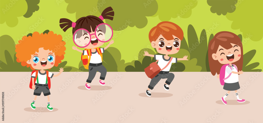 Education Clip Art With Cartoon Kids Education Clip Art With Cartoon Kids