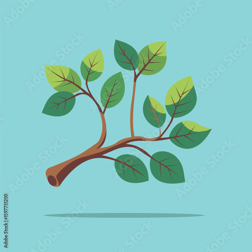 Branch Wood Tree Cartoon Vector Icon Illustration. Object Nature Icon Concept Isolated Premium Vector. Flat Cartoon Style