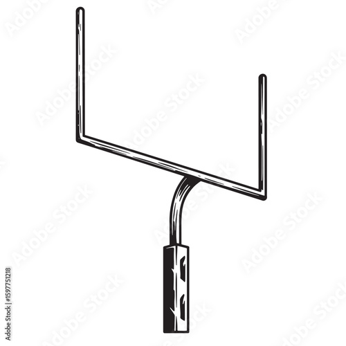 Vintage football field goal post illustration isolated on a white background for sports designs