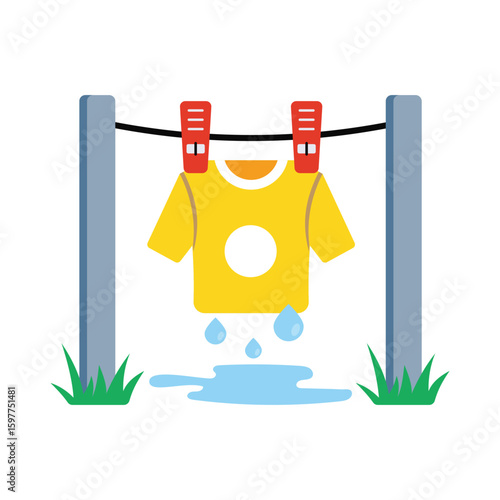 Cloth Drying  Flat Vector Icon Eps 10 Files