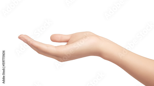 A hand is shown in a white background, with the fingers spread wide open