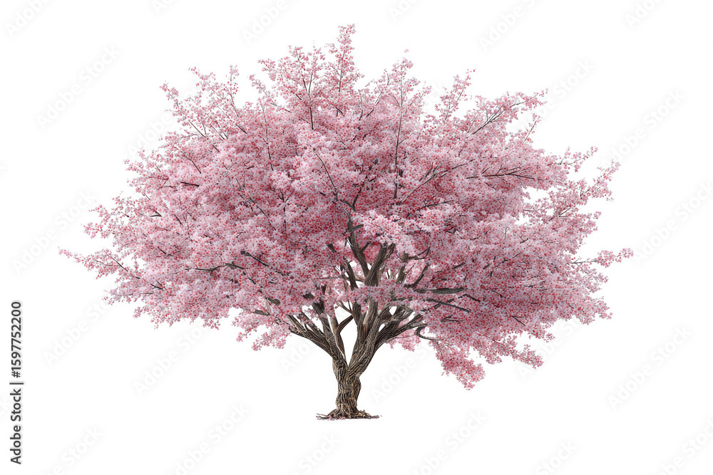 Fototapeta premium A large pink tree with pink blossoms